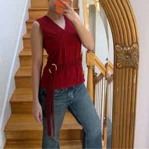 Y2K Burgundy Knit Top